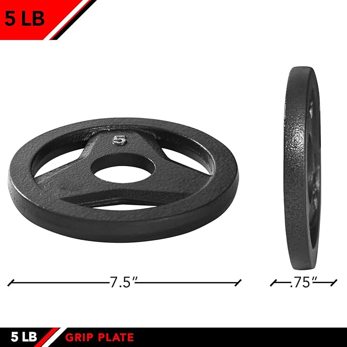 JFIT Olympic 2" Cast Iron Grip Plate OR 2" Rubber 6 Weights (2.5lbs to 45lbs) Plates