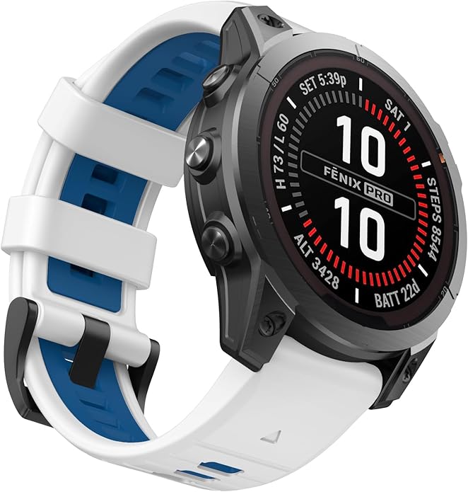 OVERSTEP Compatible with Fenix 7X Bands, 26mm Width Soft Silicone Replacement Strap for Fenix 7X Pro/Fenix 6X/ Fenix 5X/ Fenix 3 Smartwatch