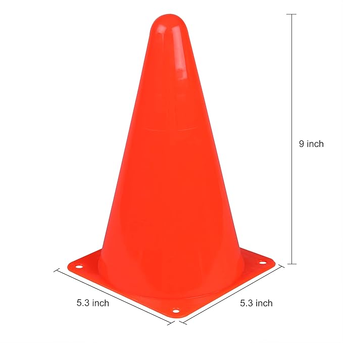 CARTMAN Plastic Training Cones (Set of 12/24 Pack 9" or 12/24 Pack 7" or 12/24 Pack