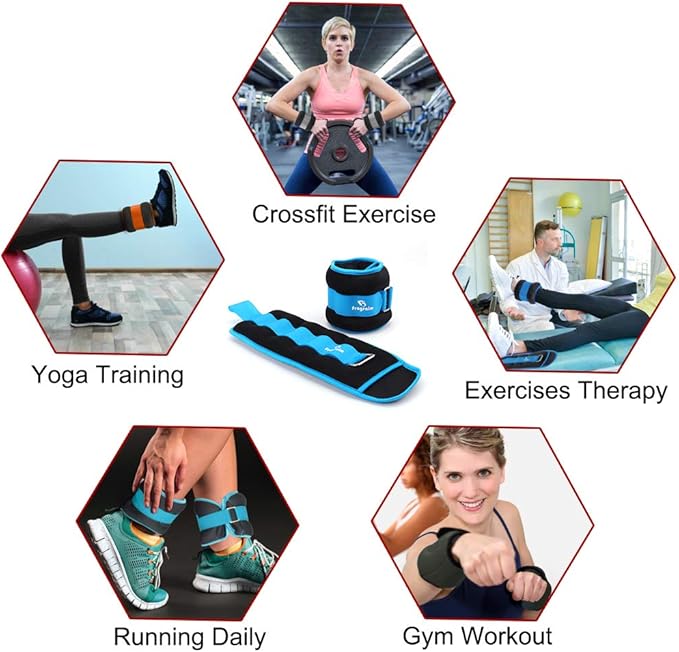 Ankle Weights for Women 1/2/3/4/6/8/10/12/15/20 LBS 1 Pair