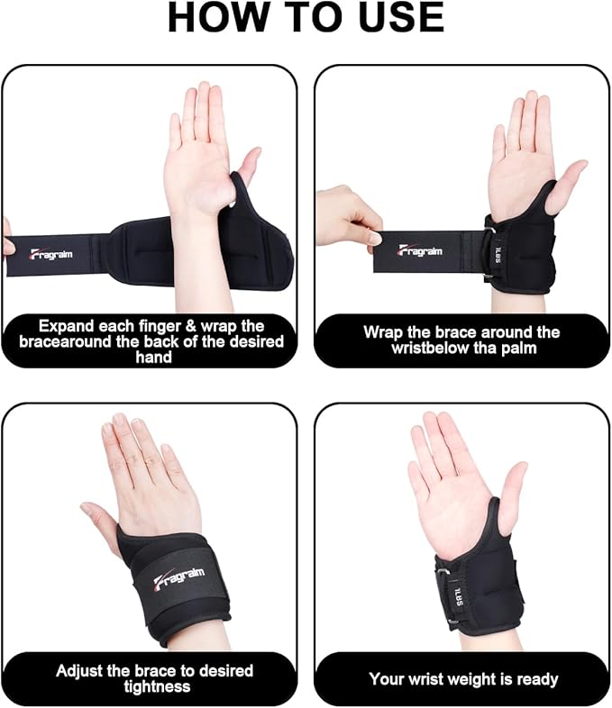 Fragraim Wrist Weights for Women Men with Thumb Loops Lock 1lb*2 1.5lbs*2 2lbs*2 2.5lbs*2 3lbs*2 Wrist and Ankle Weights Sets for Walking Running Strength Training Exercises, Physical Therapy