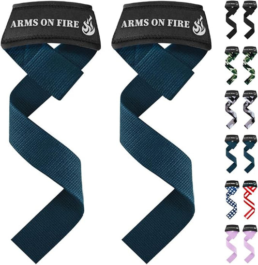 TECEUM Wrist Lifting Straps with Neoprene Padding Support – Heavy Duty Wrist Workout Straps For Men and Women – Ideal for Powerlifting, Strength Training, Bodybuilding