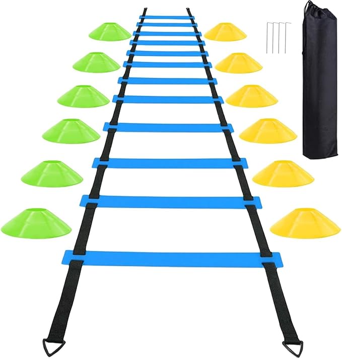 Soccer Agility Training Equipment Set 20Ft Agility 12 Cones,