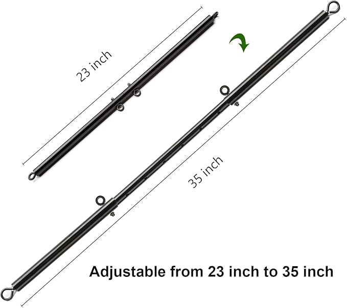 Sovyime Black Portable Exercise Spreader Bar with 4pcs