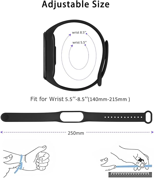 3 Pack Bands for Xiaomi Mi Band 4 & Mi Band 3 Strap, Soft Silicone Replacement Sport Bands Bracelet Strap for Xiaomi Mi Band 4 & 3 Fitness Tracker