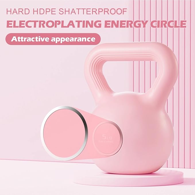 KHTO Kettlebells Fitness Exercise-Pink Strength Training Kettlebell Sets
