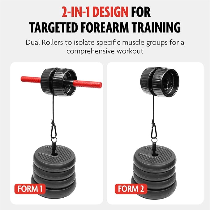 DMoose Fitness Forearm Strengthener & Wrist Roller - 2 in 1 Arm