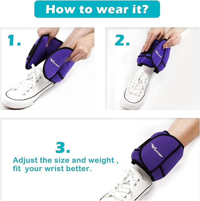 Vivitory Adjustable Ankle Weights for Women & Men 2 to 10 Lbs,