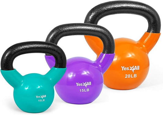 Yes4All Combo Kettlebells Vinyl Coated Weight Sets Great
