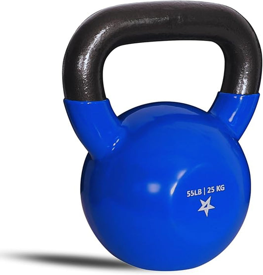 Yes4All 5-65lbs Kettlebells Vinyl Coated Cast Iron for Dumbbell Weights Exercises, Gym, Fitness, Full Body Workout Equipment Push up, Grip and Strength Training