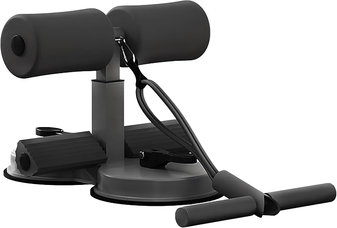 Sit Up Bar Foot Holder Heigh Adjustable - Sit Up Assistance Device with 2 Strong Suction Cups - Essential Ab Workouts & Core Exercise Equipment for Home Workouts