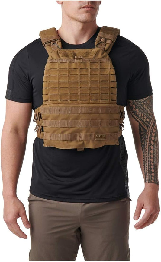 5.11 TacTec Tactical Weighted Fitness & Workout Vest, Lightweight & Resistant Nylon, Adjustable Waist XS-XL, Style 56100, Kangaroo