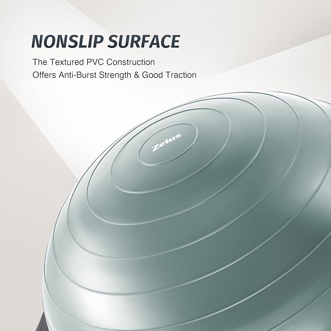 ZELUS 25in. Balance Ball 1500lb Inflatable 2 Bands,