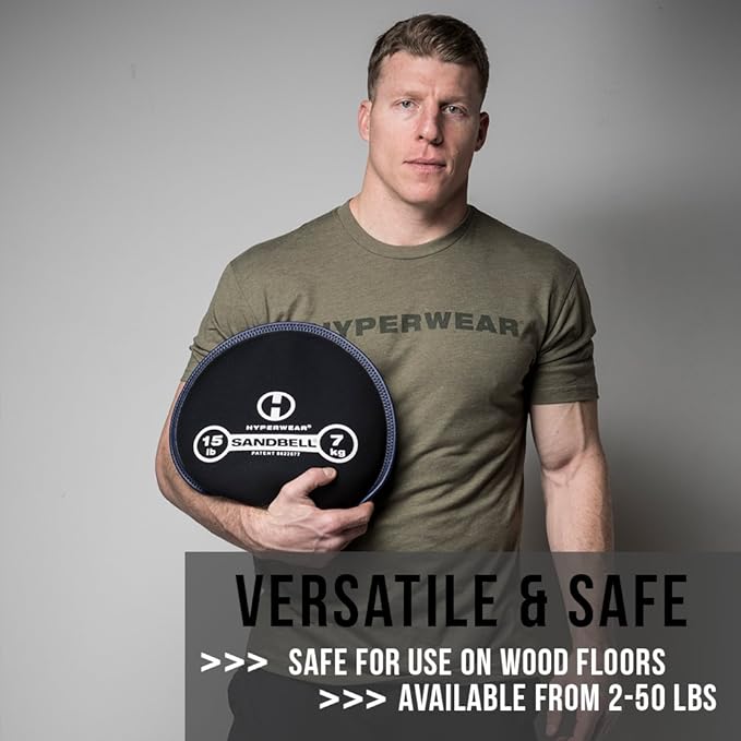 HYPERWEAR SandBell Sandbag Workout Bag Pre-Filled with Clean 2lb -50lb) -50lb)