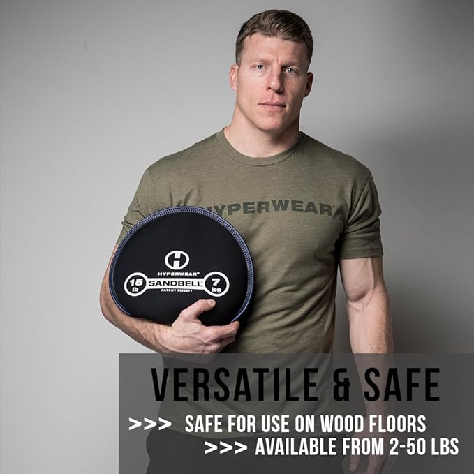 HYPERWEAR SandBell Sandbag Workout Bag Pre-Filled with Clean 2lb -50lb) -50lb)