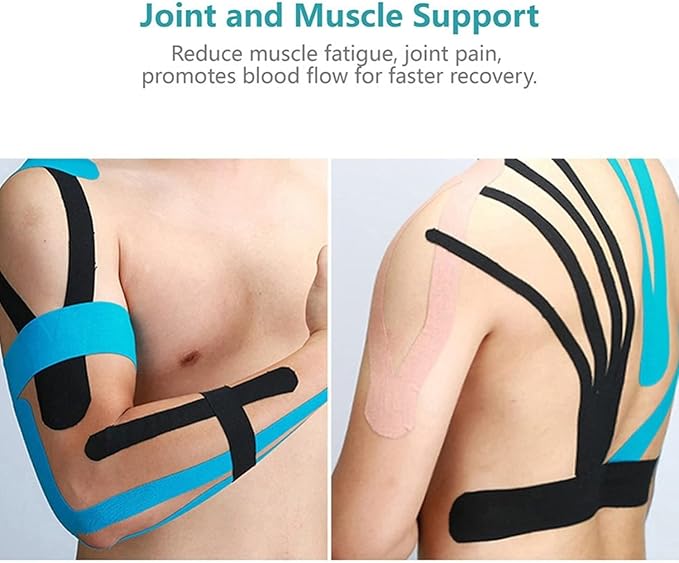 Kinesiology Tape Precut -40Strips | Pro Elastic Athletic Tape,Cotton Waterproof Breathable K Tape for Joints Support & Muscle Pain Relief,Perfect for Ankle Knee Sports Activity(Skin Color)