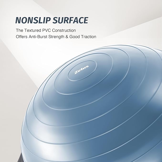 ZELUS 25in. Balance Ball 1500lb Inflatable 2 Bands,