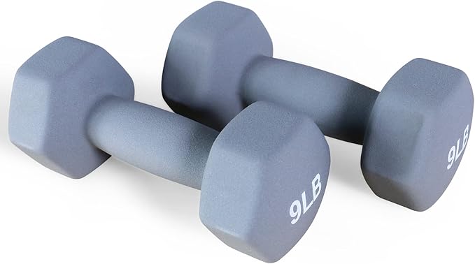 Neoprene Dumbbell Hand Weights, Anti-Slip, Anti-roll, Hex Shape Colorful, Pair or Set with Stand