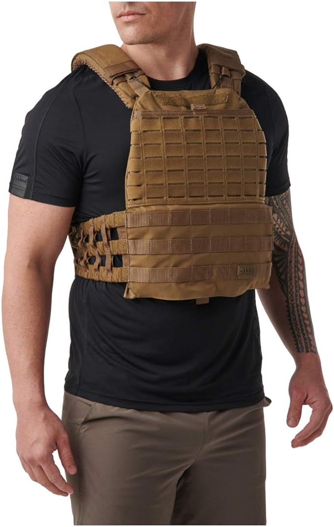 5.11 TacTec Tactical Weighted Fitness & Workout Vest, Lightweight & Resistant Nylon, Adjustable Waist XS-XL, Style 56100, Kangaroo