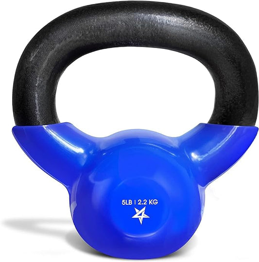 Yes4All 5-65lbs Kettlebells Vinyl Coated Cast Iron