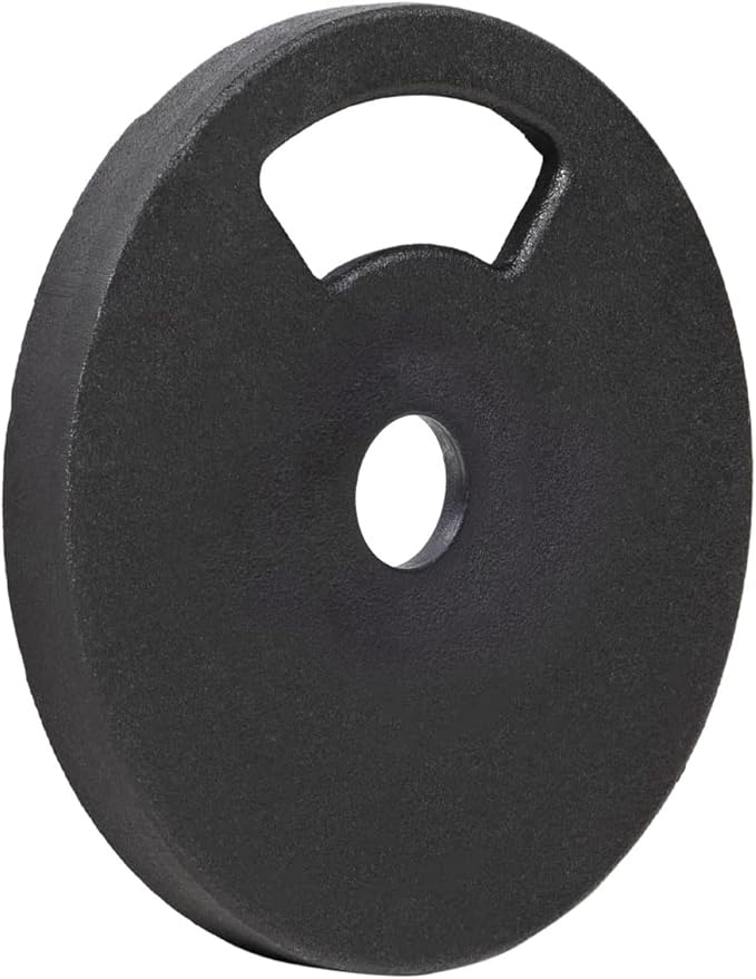Signature Fitness Cast Iron Plate Weight Plate for Strength Training and Weightlifting, Olympic or Standard