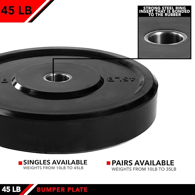 JFIT Olympic 2" Cast Iron Grip Plate OR 2" Rubber Bumper Plates for Barbell - Singles OR Pairs - 6 Weights Available (2.5lbs to 45lbs) Plates for Strength Training, Weightlifting, Bodybuilding