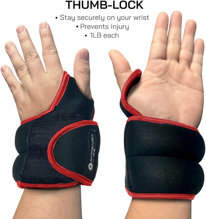 Pair of Wrist Weights With Hole for Thumb
