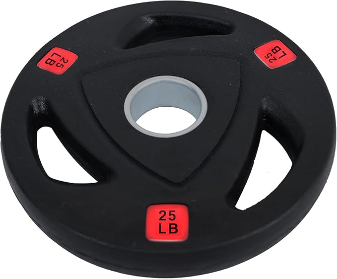 Signature Fitness Vinyl Coated Cast Iron Plate Weight Plate for Strength Training and Weightlifting, Standard or Olympic, Multiple Sizes