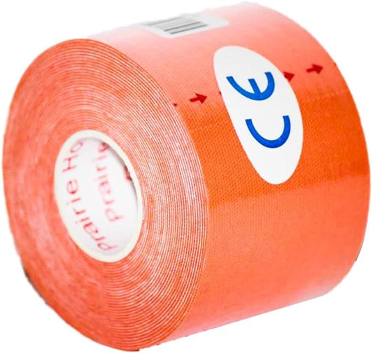 PreCut Kinesiology Tape Sport Pro (20 Pre Cut 10 Inch Strips per Roll) Athletic Recovery Muscle Support Physio TheWrapeutic Aid (Orange) (Single Roll)