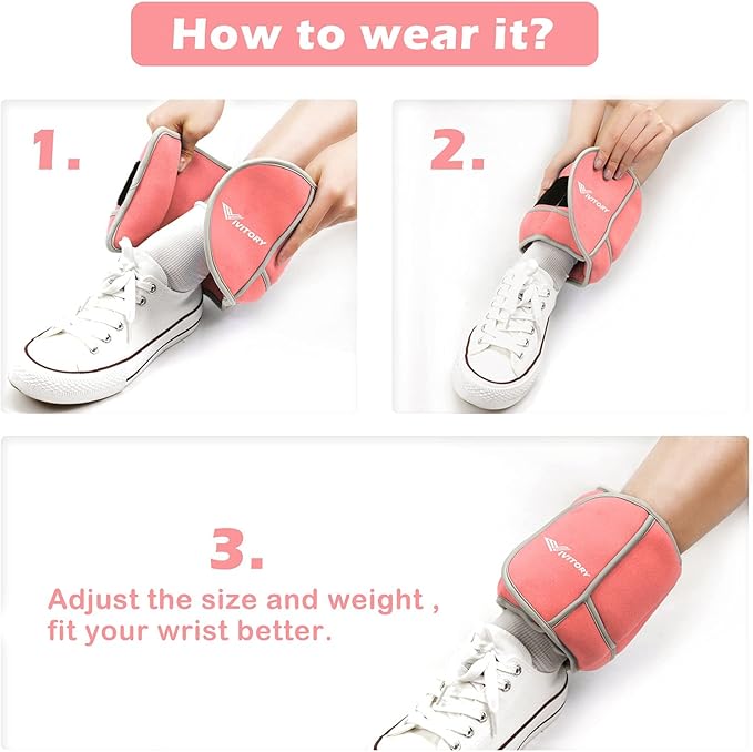 Vivitory Adjustable Ankle Weights for Women & Men 2 to 10 Lbs,