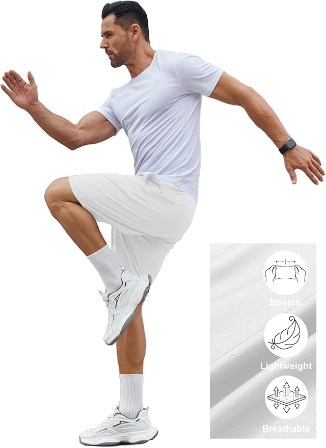 COOFANDY Men's Gym Workout Shorts 7 Inch Stretch Athletic Shorts Lightweight Running Training Short Pants with Pockets