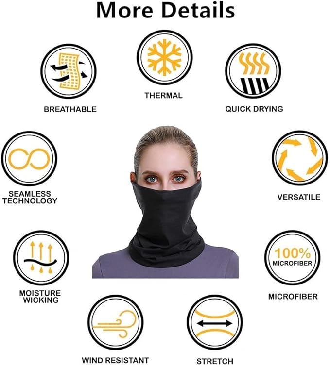 Neck Gaiter Headband Headwear Head Wrap Face Mask Magic Scarf Bandana for Men and Women
