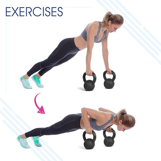 Yes4All Kettlebell Adjustable/Cast Iron/Protective Base Solid Smooth