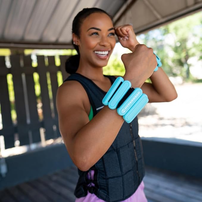 HYPERWEAR Stylish Wrist and Ankle Weights Amplify Your (1lb weights 2)