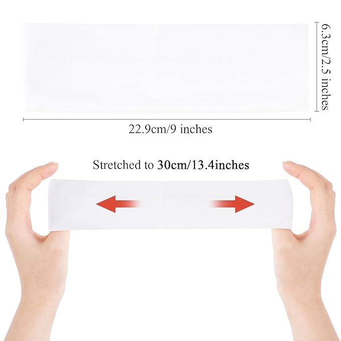 DERAYEE Headbands for Women, 6 Pcs Elastic Headbands Soft Fabric Non Slip Hair Bands for Women Yoga Sports Workout (9 x 2.5 Inch)