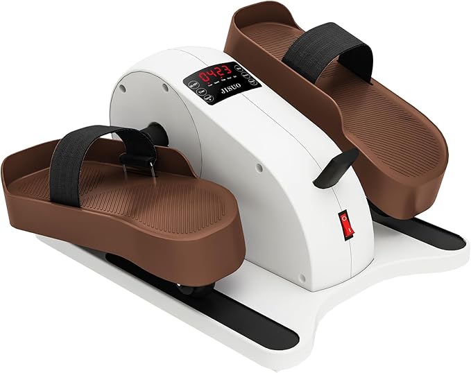 Under Desk Elliptical Machine, Ellipse Leg Exerciser for Seniors Fully Assembled, Portable & Quiet Electric Seated Pedal Exerciser with Remote Control & 12 Adjustable Speeds