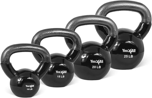 Yes4All Combo Kettlebells Vinyl Coated Weight Sets Great