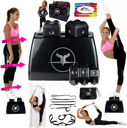 STUNT STAND® Cheerleading Balance & Flexibility Stunt Training Equipment - Increase Stunt Awareness SAFELY on the Ground - FREE Training Video Links Included - Black