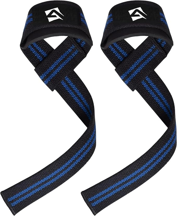Lifting Wrist Straps for Weightlifting, Powerlifting & Deadlifts – 23” Neoprene Padded Cotton Straps for Strength Training & Gym Workouts - Maximum Grip Support for Men & Women