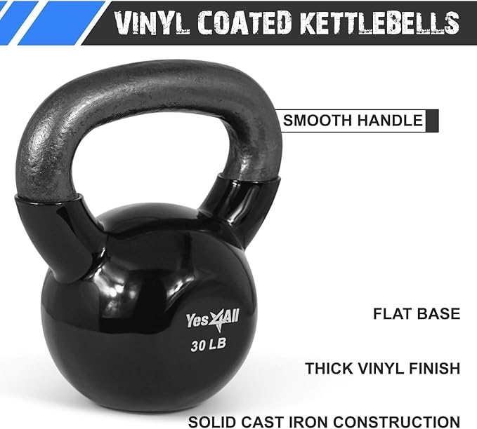 Yes4All Combo Kettlebells Vinyl Coated Weight Sets Great