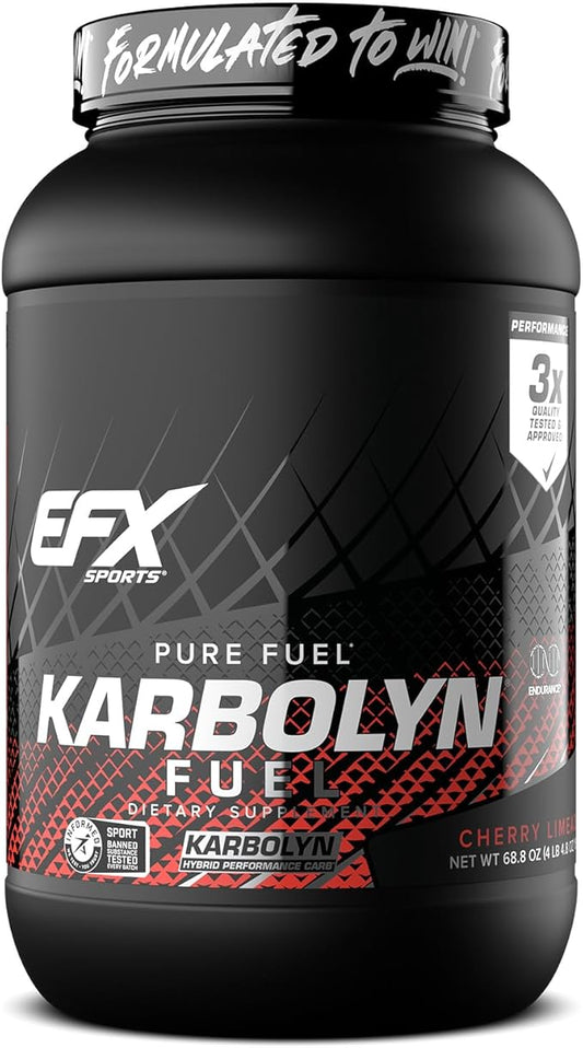 EFX Sports Karbolyn Fuel | Fast-Absorbing Carbohydrate Powder | Carb Load, Sustained Energy, Quick Recovery | Stimulant Free | 37 Servings (Cherry Limeade)