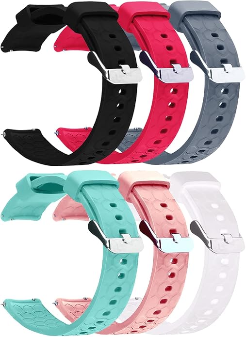 RuenTech Bands Compatible with FITVII H86/HM68 Fitness Tracker, 20mm Adjustable Replacement Straps Soft Silicone Wristband for FITVII 1.57'' Touch Screen Smartwatch