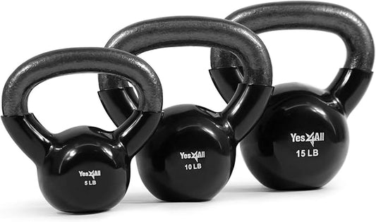 Yes4All Combo Kettlebells Vinyl Coated Weight Sets Great