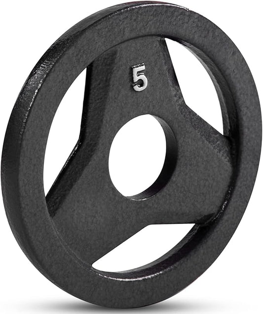 JFIT Olympic 2" Cast Iron Grip Plate OR 2" Rubber 6 Weights (2.5lbs to 45lbs) Plates
