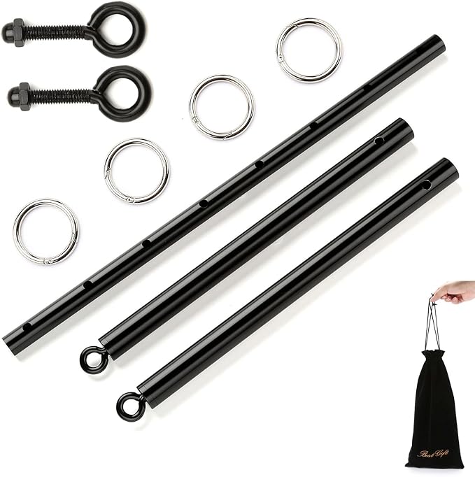 EXREIZST Adjustable Expandable 2 Silver Spreader Bar Set