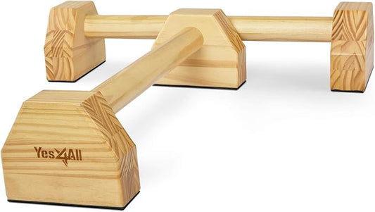 Yes4All Steel/Solid Wood Push Up Stand Parallel Bars