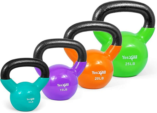 Yes4All Combo Kettlebells Vinyl Coated Weight Sets Great