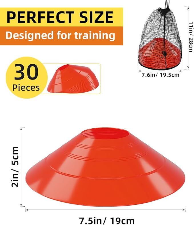 duskeep 30/50/100 Pack Soccer Cones