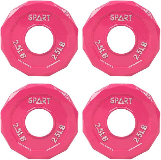 SPART Color Coded Weight Plate 2-Inch Cast Iron 2.5/5/10/15/25/35/45LB, Single/Pair/Set