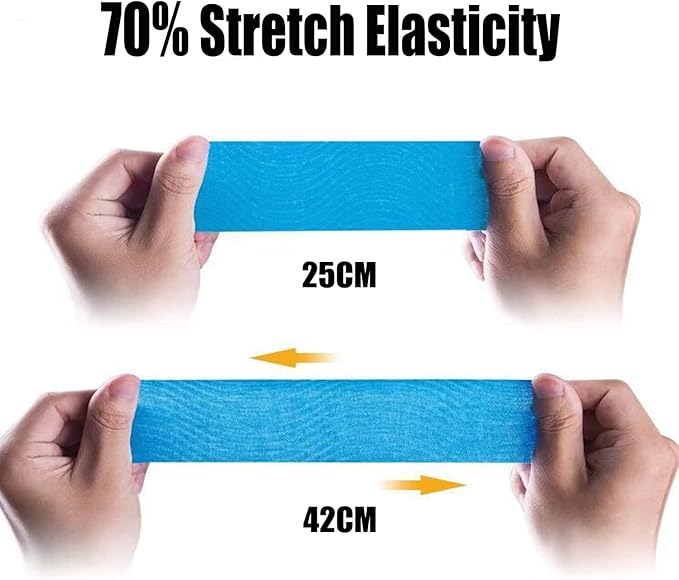 Kinesiology Tape Precut (6 Rolls,120 Precut Strips) Waterproof Sports & Athletic Tape Therapeutic Physio Elastic Sports Tape Pain Relief Adhesive for Muscles Shin Splints Ankle Knee & Shoulder(Black)